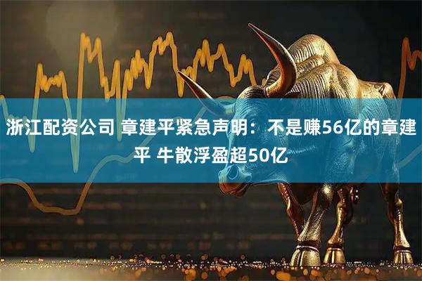 浙江配资公司 章建平紧急声明：不是赚56亿的章建平 牛散浮盈超50亿